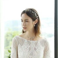 Long Back Drop Crystal Necklace, Bridal Crystal Y-Necklace, Wedding Pearl CZ Diamond Backdrop Necklace - KaleaBoutique.com