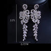 Luxury CZ Diamond Crystal Chandelier Earrings, Wedding Fashion Statement Gem Stud Earrings, Bridal Crystal Tassel Studs, Prom Party Earrings - KaleaBoutique.com