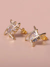 Minimalist Solitaire CZ Crystal Stud Earrings, CZ Diamond Gemstone Studs, Wedding Bridal or Bridesmaid 6 MM Earrings - KaleaBoutique.com