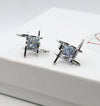 Minimalist Solitaire CZ Crystal Stud Earrings, CZ Diamond Gemstone Studs, Wedding Bridal or Bridesmaid 6 MM Earrings - KaleaBoutique.com