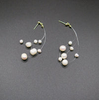 Multi Strand Genuine Floating Pearl Necklace, Bridal Minimalist Wedding Natural Pearl Necklace - KaleaBoutique.com