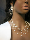 Multi Strand Genuine Floating Pearl Necklace, Bridal Minimalist Wedding Natural Pearl Necklace - KaleaBoutique.com