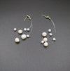 Natural Freshwater Baroque Pearl Earrings, Floating Multi Strand Pearl Studs, Bridal Dangle Pearl Earrings - KaleaBoutique.com