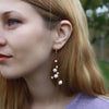 Natural Freshwater Baroque Pearl Earrings, Floating Multi Strand Pearl Studs, Bridal Dangle Pearl Earrings - KaleaBoutique.com