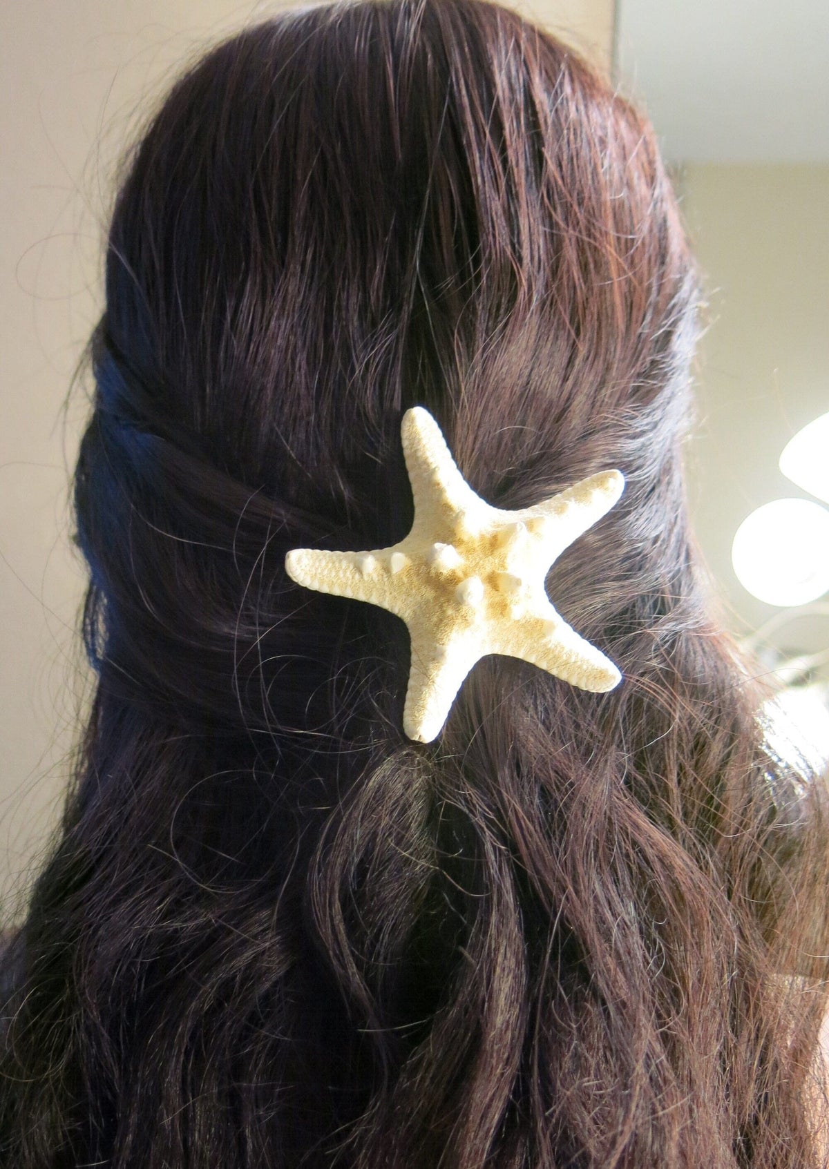 Natural Starfish 2 PC Alligator Hairclip Set, Tropical Wedding Starfish Hairpiece, Hawaii Seashell Star Hairclips, Mermaid Cosplay Headpiece - KaleaBoutique.com