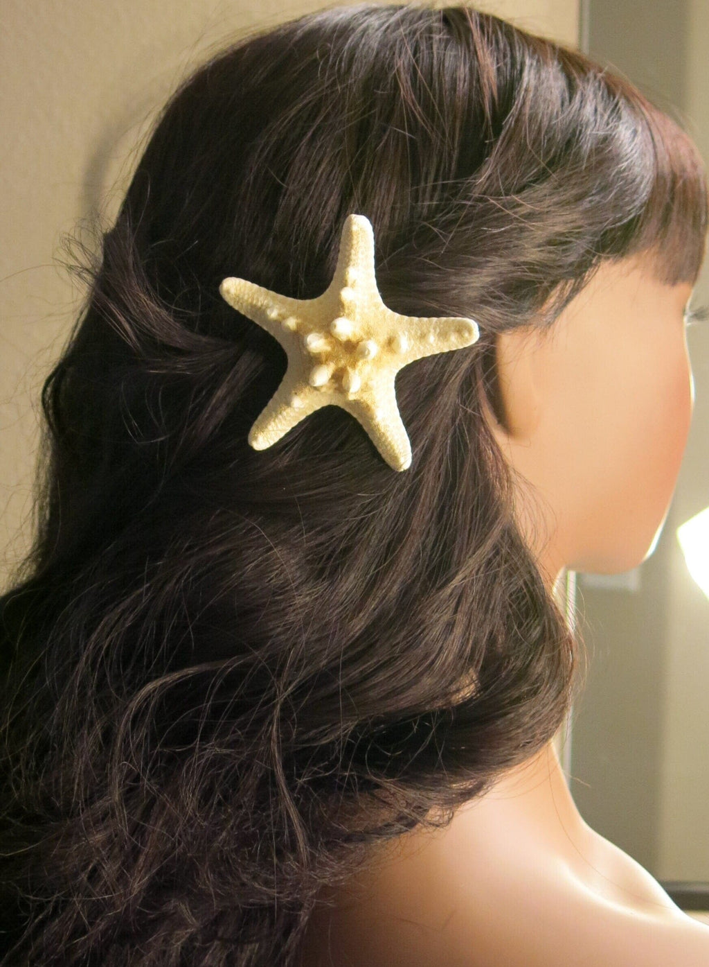 Natural Starfish 2 PC Alligator Hairclip Set, Tropical Wedding Starfish Hairpiece, Hawaii Seashell Star Hairclips, Mermaid Cosplay Headpiece - KaleaBoutique.com