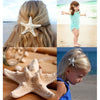 Natural Starfish 2 PC Alligator Hairclip Set, Tropical Wedding Starfish Hairpiece, Hawaii Seashell Star Hairclips, Mermaid Cosplay Headpiece - KaleaBoutique.com