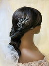 Oversized Bridal Crystal Bead Wire Hairpin, Wedding Crystal Floral Branch Hairpiece, Large Flower Hairpin - KaleaBoutique.com