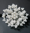 Pearl Cluster Starburst Circle Hair Comb, Bridal Pearl White Hair Comb, Wedding Pearl Round Hairpin Hair Comb - KaleaBoutique.com