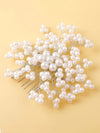 Pearl Cluster Starburst Circle Hair Comb, Bridal Pearl White Hair Comb, Wedding Pearl Round Hairpin Hair Comb - KaleaBoutique.com