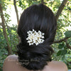 Pearl Cluster Starburst Circle Hair Comb, Bridal Pearl White Hair Comb, Wedding Pearl Round Hairpin Hair Comb - KaleaBoutique.com