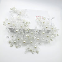 Pearl White Flower Bridal Headband, Wedding Tiara Headpiece, Bridal Luxury Floral Hair Vine, Big Bridal Hairpiece - KaleaBoutique.com