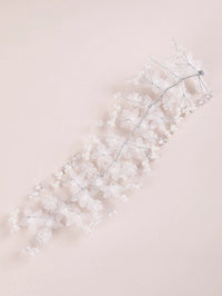 Pearl White Flower Bridal Headband, Wedding Tiara Headpiece, Bridal Luxury Floral Hair Vine, Big Bridal Hairpiece - KaleaBoutique.com