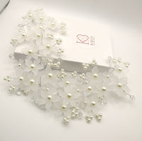 Pearl White Flower Bridal Headband, Wedding Tiara Headpiece, Bridal Luxury Floral Hair Vine, Big Bridal Hairpiece - KaleaBoutique.com