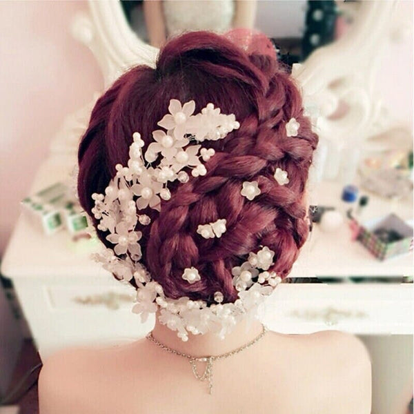 Pearl White Flower Bridal Headband, Wedding Tiara Headpiece, Bridal Luxury Floral Hair Vine, Big Bridal Hairpiece - KaleaBoutique.com
