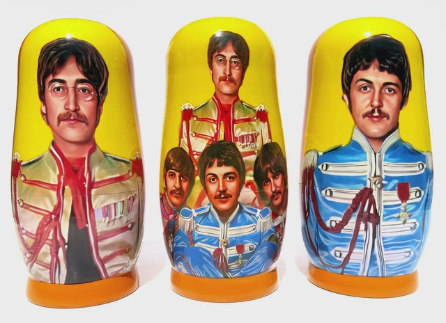 The Beatles Group 5 Piece Nesting Doll Set - Handcrafted Stacking Matryoshka Set - KaleaBoutique.com