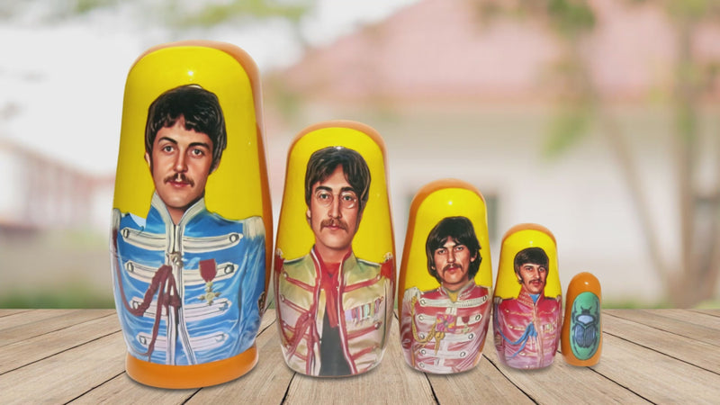 The Beatles Paul McCartney 5 Piece Nesting Doll set - Handcrafted Stacking Matryoshka Set - KaleaBoutique.com