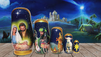 Traditional Nativity 5 Piece Nesting Doll, Traditional Handcrafted Nested Doll - KaleaBoutique.com