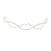 Princess Bride Pearl Tiara, Wedding Pearl Wire Crystal Head Wreath, Silver Double Strand Headband Hair Vine - KaleaBoutique.com