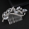 Rhinestone Leaf Crystal Silver Hair Comb, Wedding Crystal Decorative Hair Comb, Bridal Rhinestone Gem Hairpiece - KaleaBoutique.com