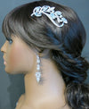 Rhinestone Leaf Crystal Silver Hair Comb, Wedding Crystal Decorative Hair Comb, Bridal Rhinestone Gem Hairpiece - KaleaBoutique.com