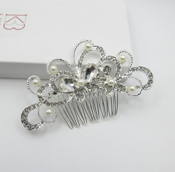 Rhinestone Butterfly Crystal Wedding Hair Comb, Bridal Crystal Butterfly Hairpin Headpiece for Bride - KaleaBoutique.com