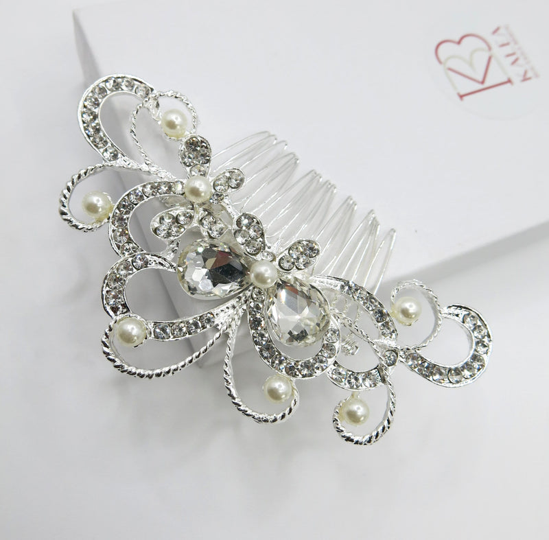 Rhinestone Butterfly Crystal Wedding Hair Comb, Bridal Crystal Butterfly Hairpin Headpiece for Bride - KaleaBoutique.com