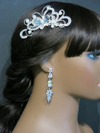 Rhinestone Butterfly Crystal Wedding Hair Comb, Bridal Crystal Butterfly Hairpin Headpiece for Bride - KaleaBoutique.com