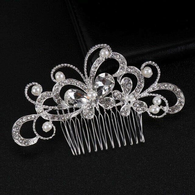 Rhinestone Butterfly Crystal Wedding Hair Comb, Bridal Crystal Butterfly Hairpin Headpiece for Bride - KaleaBoutique.com