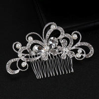 Rhinestone Butterfly Crystal Wedding Hair Comb, Bridal Crystal Butterfly Hairpin Headpiece for Bride - KaleaBoutique.com