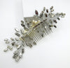 Rhinestone Crystal Seashell Flower Hair Comb, Ivory Floral Large Wedding Hair Comb, Bridal Crystal Decorative Hairpiece - KaleaBoutique.com