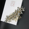 Rhinestone Crystals Gold Hair Comb, Wedding Gem Hairpiece, Bridal Party Rhinestone Hairpin - KaleaBoutique.com