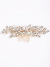 Rhinestone Crystals Gold Hair Comb, Wedding Gem Hairpiece, Bridal Party Rhinestone Hairpin - KaleaBoutique.com