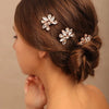 Rhinestone Flower 3 PC Mini Hair Comb Set, Bridal Gem Small Hairpin Headpiece, Minimalist Wedding Hair Comb 3 PC Set - KaleaBoutique.com