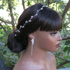 Rhinestone Gem Leaf Wire Hair Vine, Minimalist Wire Headband, Crystal Leaf Silver Hair Wire, Bridal Gem Hair Vine, Wedding Crystal Hairpiece - KaleaBoutique.com