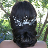 Rhinestone Leaf Large Hair Comb, Crystal Flower Bridal Hairpiece, Wedding Silver Decorative Comb Headpiece Bridesmaid Crystal Floral Hairpin - KaleaBoutique.com
