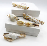 Seashell 5 PC Alligator Hairclip Set, Tropical Getaway Hairpiece Set, Mermaid Style Sea Shell Alligator Hair Clip Set - KaleaBoutique.com