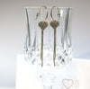 Studded Heart Charm Gold Hoop Earrings, Chain Dangle Charm Studs, Wedding Crystal Heart Charm Earrings - KaleaBoutique.com
