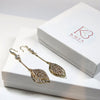 Studded Crystal Leaf Dangle Earrings, Bridal Gold Gem Leaf Tassel Earrings, Wedding Fashion Crystal Earrings - KaleaBoutique.com