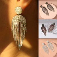 Swarovski AB Crystal Chandelier Earrings, Long Bridal Aurora Borealis Earrings, Long Crystal Wedding Earrings - KaleaBoutique.com