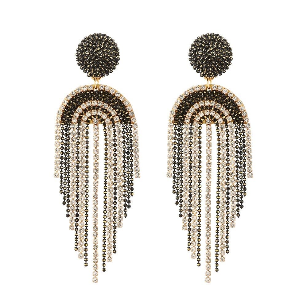 Swarovski AB Crystal Chandelier Earrings, Long Bridal Aurora Borealis Earrings, Long Crystal Wedding Earrings - KaleaBoutique.com