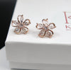 Swarovski Crystal S925 Post Floral Ear Studs, Wedding Minimalist Bridal or Bridesmaid 14K Gold Crystal Flower Earrings - KaleaBoutique.com