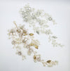 Three Branches Pearl Hair Vine, Bridal Crystal Flower Hairpiece, Wedding Head Wreath Floral Hair Wire - KaleaBoutique.com