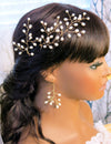 Tree Branch Pearl Wire 3 PC Hairpin Set, Wedding Floral Hair Pin, Bridal Pearl Wire Large Hairpins, Set of 3 - KaleaBoutique.com