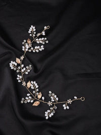Wedding 4 PC Pearl Hair Vine and Hairpin Set, Wire Headband & 3 Hairpins Bridal Set, Crystal Pearl Head Wreath - KaleaBoutique.com