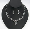 Wedding Crystal Necklace and Earrings 3 PC Jewelry Set, Platinum Plated Bridal Statement Gem Necklace Jewelry Set - KaleaBoutique.com