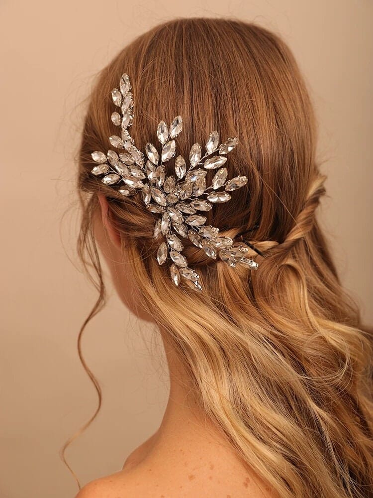 Wedding Rhinestone Hair Comb, Bridal Crystal Gem Hairpiece, Bride Crystal Hairpin Hair Comb - KaleaBoutique.com