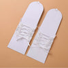 White Chiffon Bridal Gloves, Wedding Rhinestone Crystal Gloves, First Communion Lace Up Short Gloves (1 Pair) - KaleaBoutique.com