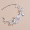 White Flower Bridal Bracelet, Floral Pearl Bracelet, Bridal Shower Gift, Wedding Silver Wire Bracelet, Bridesmaid Floral Dainty Bracelet - KaleaBoutique.com