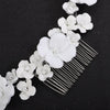 White Flower Bridal Hair Comb, Wedding Large Hair Piece, Big Floral Wire Headpiece, Large Flower Hair Vine on Comb - KaleaBoutique.com